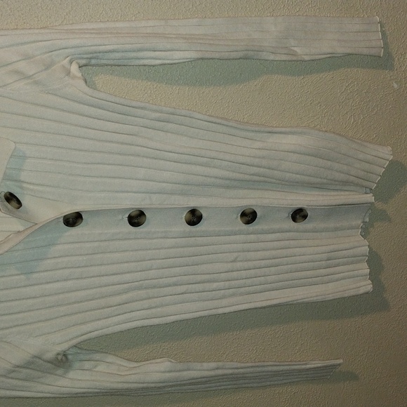 Madewell Cream Ribbed Knit Collar Cardigan Button Down Sweater XXS - Picture 3 of 6